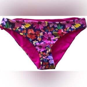 Women's Cupshe Alegria Reversible Floral Magenta Bikini Bottoms Size Large